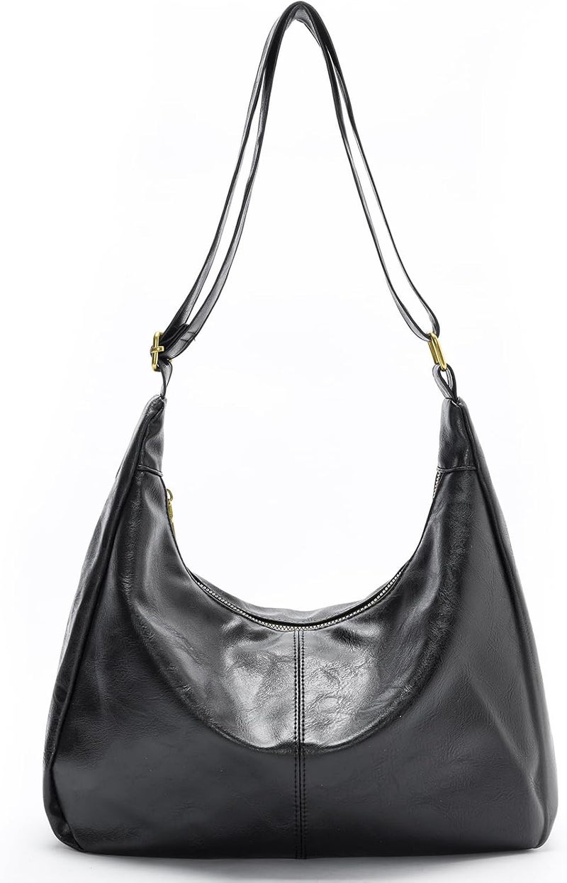 celestina Hobo Bags for Women, Ultra Soft Foldable Vegan Leather Shoulder Handbag, Stylish Slouchy Tote Purses - Image 1